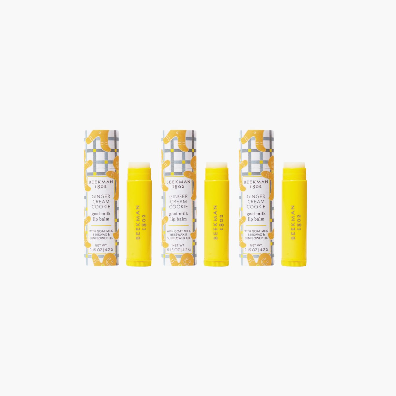 Ginger Cream Cookie Lip Balm Set of 3 - Beekman 1802 Ginger Cream Cookie Lip Balm Set of 3