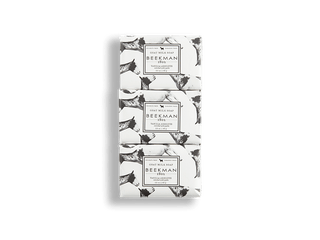 An image of Beekman 1802's Vanilla Absolute 3.5 oz 3-Pack Bar Soaps stacked on top of each other.