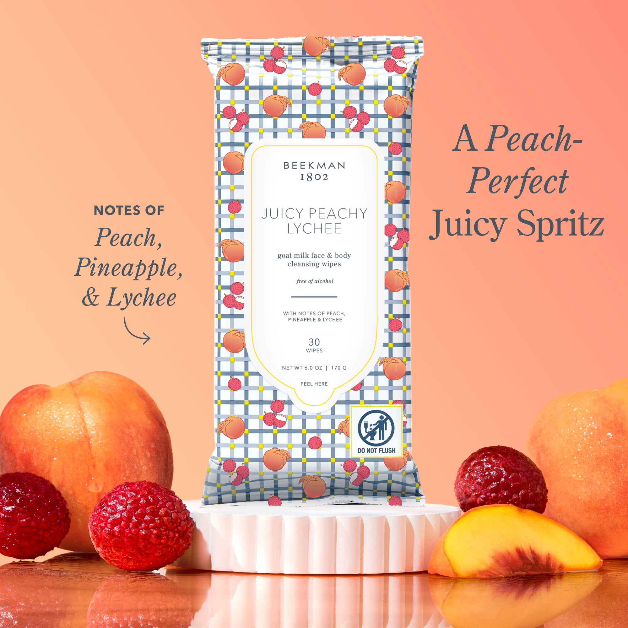 Juicy Peachy Lychee Facial Cleansing Wipes