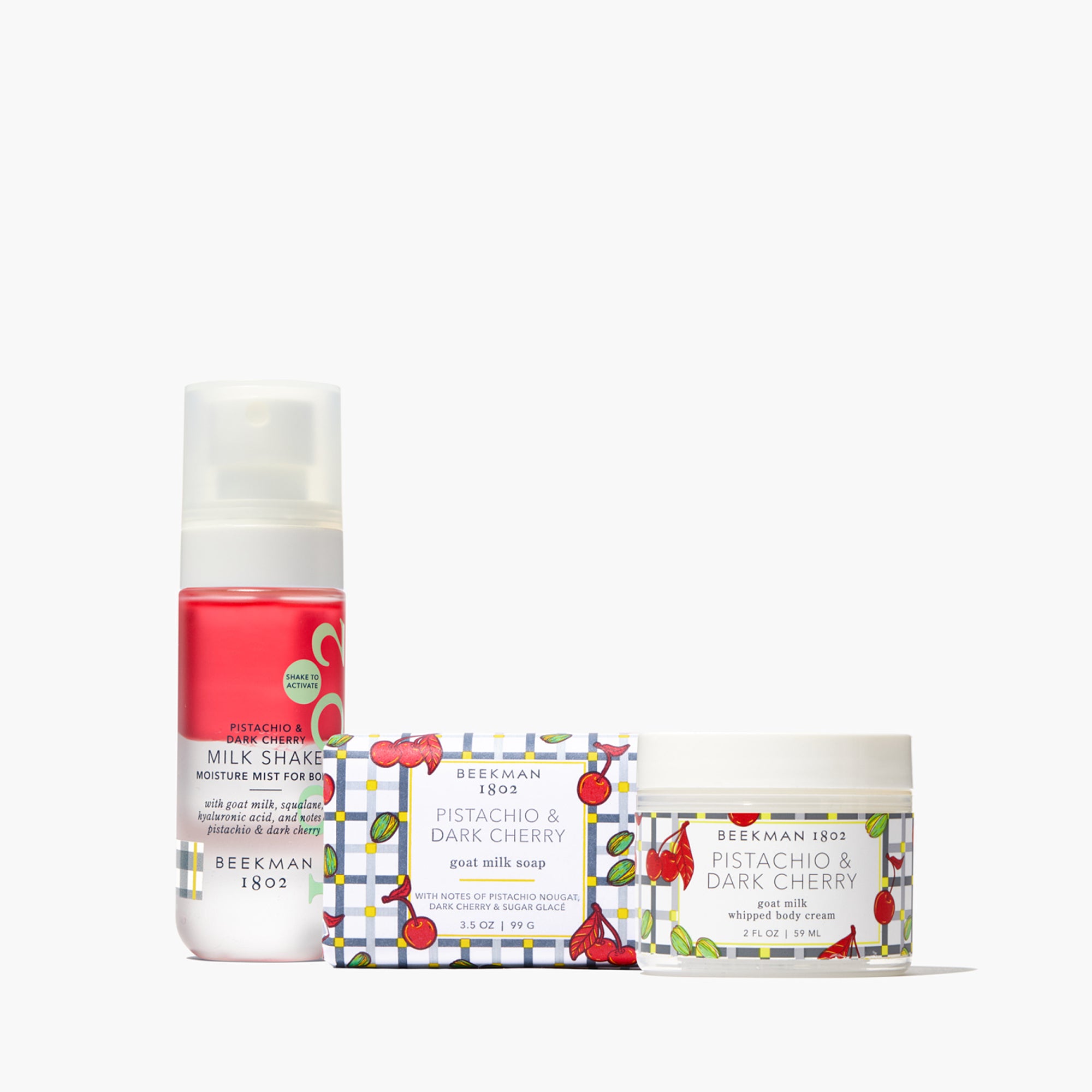 Just Desserts Pistachio & Dark Cherry 3-Piece Bodycare Gift Set