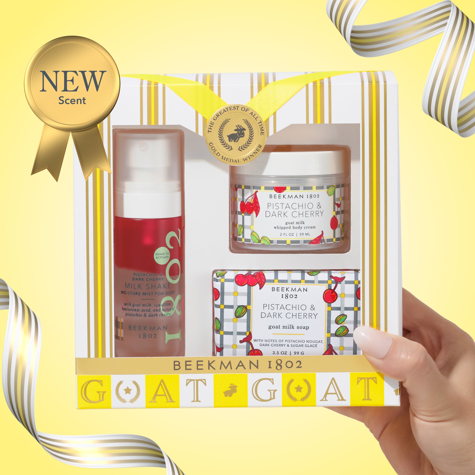 Just Desserts Pistachio & Dark Cherry 3-Piece Bodycare Gift Set