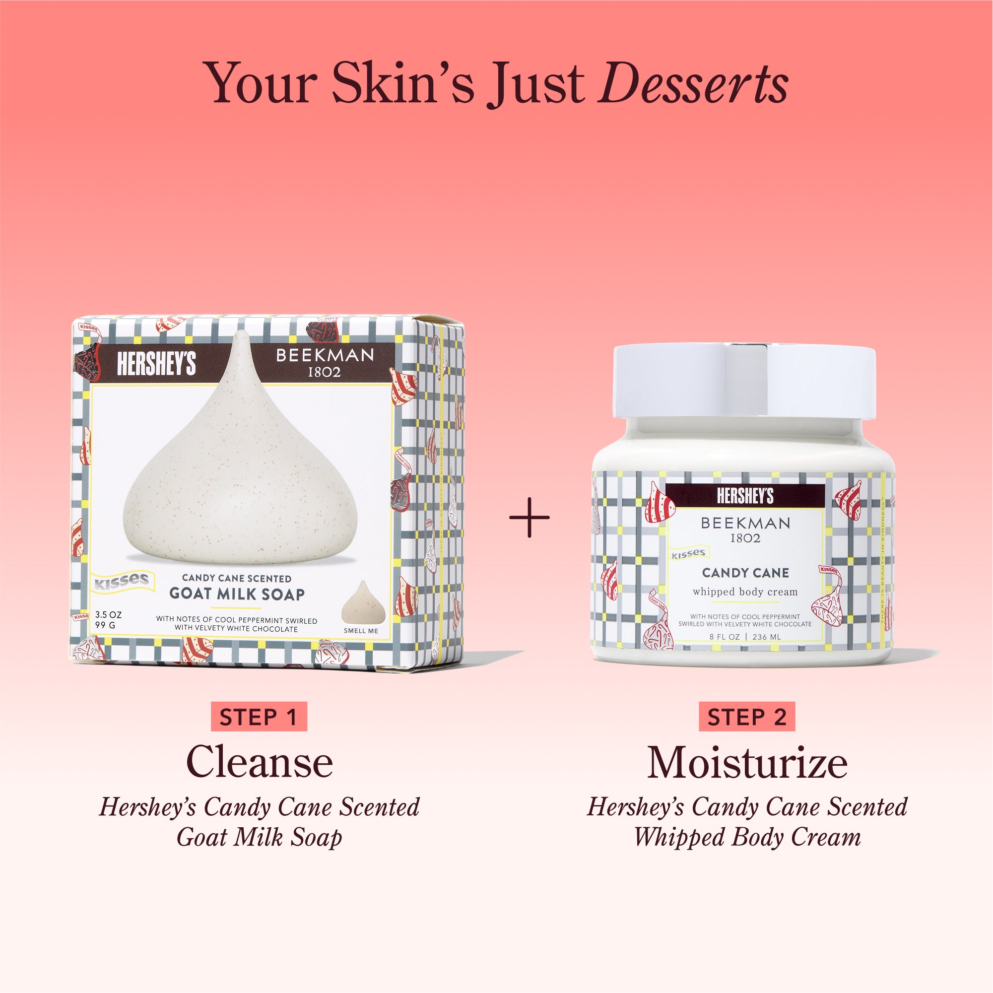 Limited-Edition Beekman 1802 x HERSHEY'S KISSES Candy Cane Goat Milk Soap