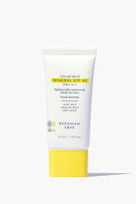 Beekman 1802 Solar Milk Mineral SPF 40 sunscreen lotion on a white background