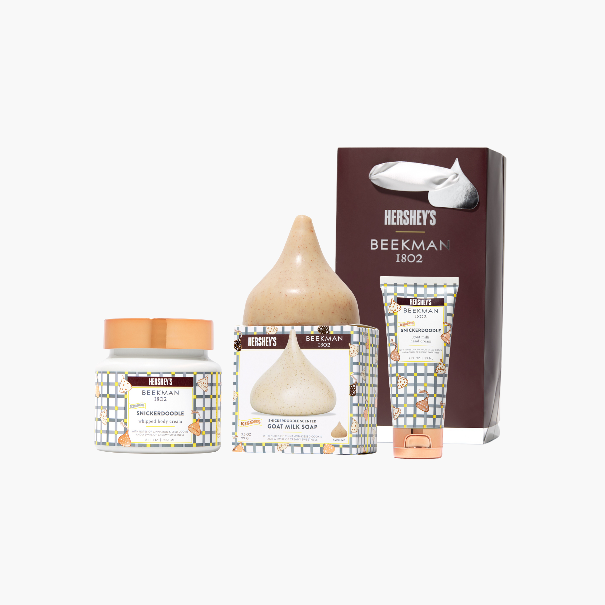 Limited-Edition Beekman 1802 x HERSHEY’S KISSES Snickerdoodle Bodycare Trio