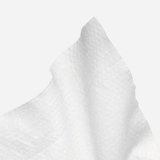 Up close texture shot of Beekman 1802's Pure Travel-Sized Face Wipes on a white background.