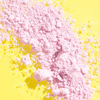 Up close view of calamine against yellow background 