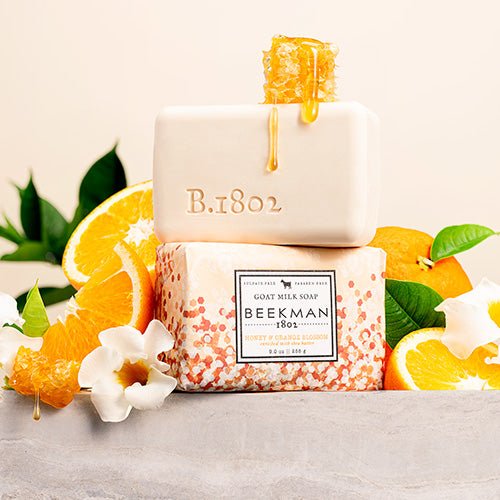 Beekman 1802 Goat Milk Soap Bar 3-Piece Set - 3.5 oz - Nourishes  Moisturizes & Hydrates the Body - Good for Sensitive Skin - Cruelty Free  Honey & Orange Blossom