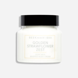 Beekman 1802 Golden Strawflower Zest Whipped Body Cream.