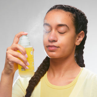 Milk Shake Hyaluronic Acid & Squalane Facial Toner Mist Being Sprayed on Face